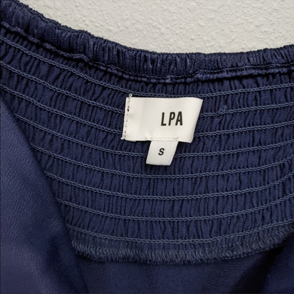 LPA Tie Front Drape Flutter Smocked Crop Cop XS - Picture 3 of 5